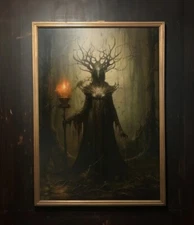 Forest Spirit, Printable Wall Art,  Moody Dark Cottagecore Wall