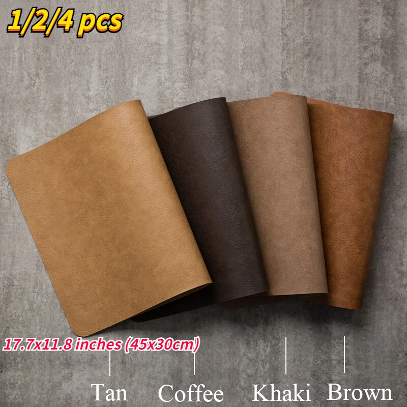 1/2/4 x Faux Leather Placemat Table Mat Heat Resistant Non-Slip Dining Decor Set - Image 2 of 4