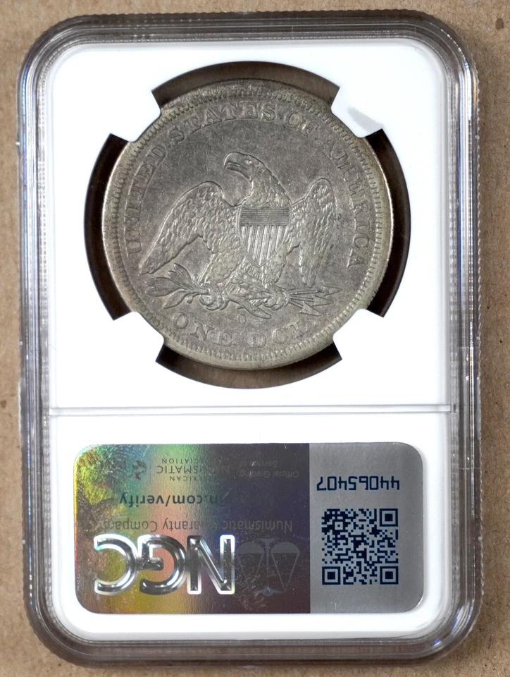 1860-O SEATED LIBERTY SILVER DOLLAR NGC VF35 885010 - Image 2 of 4