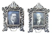 Two miniature frame f/photo or image Art Deco french style solid bronze (1940s)