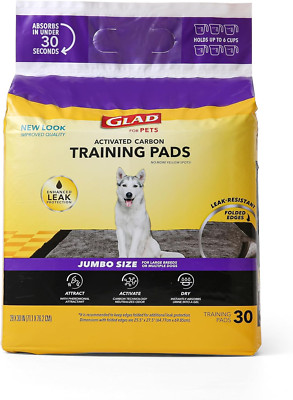 Extra Large Charcoal Dog Training Pads - Jumbo Potty Pads - 30 Count