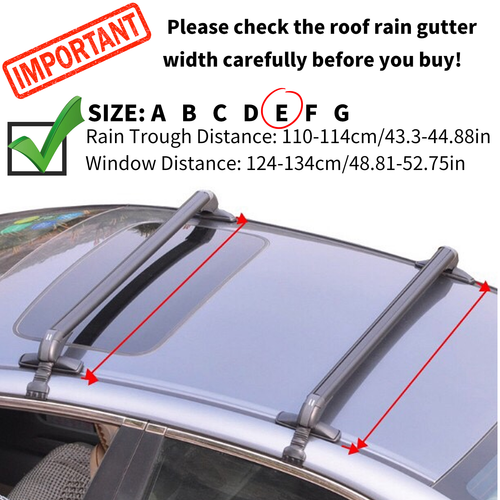 43.3" Car Top Luggage Cargo Roof Rack Cross Bar Carrier Adjustable Window Frame - Picture 6 of 15