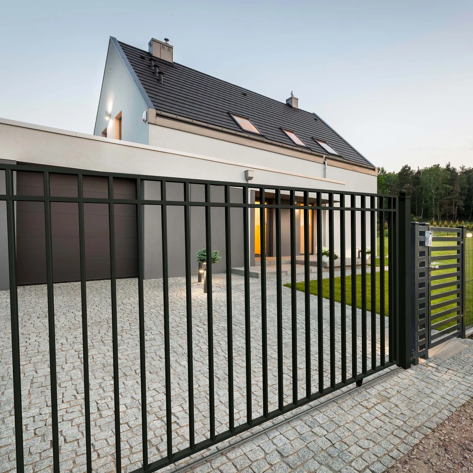 ALEKO Automated Yard Steel Sliding 16' Driveway Gate Madrid Style with Opener - Image 2 of 4