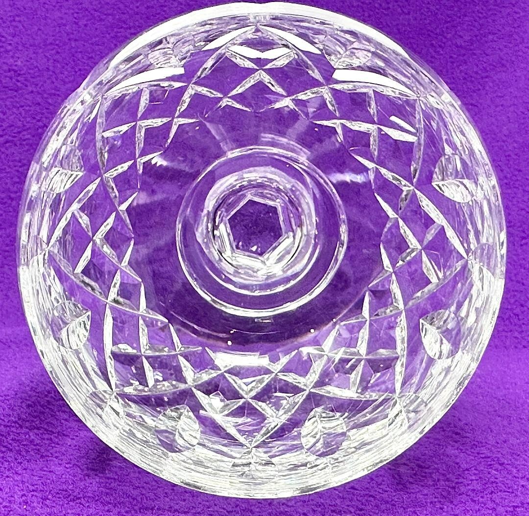 Waterford Crystal 2 Lismore Hock Wine Glasses Signed Waterford 7 1/2