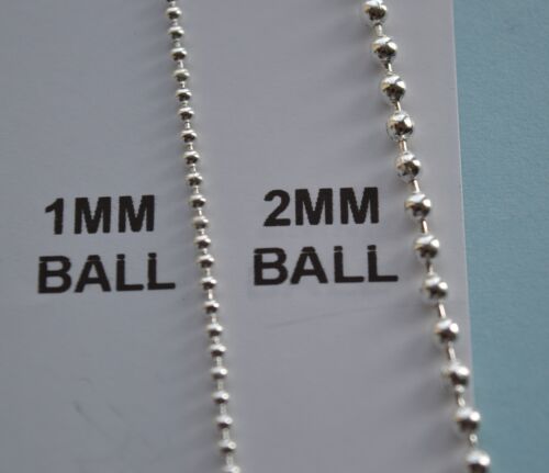 UK JEWELLERY 16-18-20 INCH SILVER & BRONZE 1MM & 2.4MM BALL BEAD NECKLACE CHAINS - Picture 1 of 1