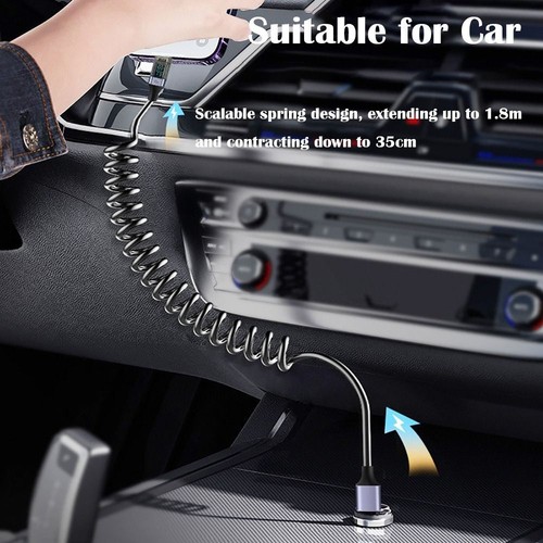 Data Transmission Type-C Cable PD 100W USB-A to USB-C Data Cord Spring Wire - Photo 5 sur 18