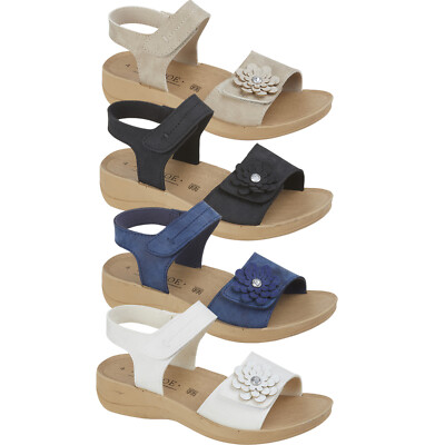 DAMEN SANDALEN TOUCHVERSCHLUSS SOMMER STRASS KNÖCHELRIEMEN FREIZEITSCHUHE