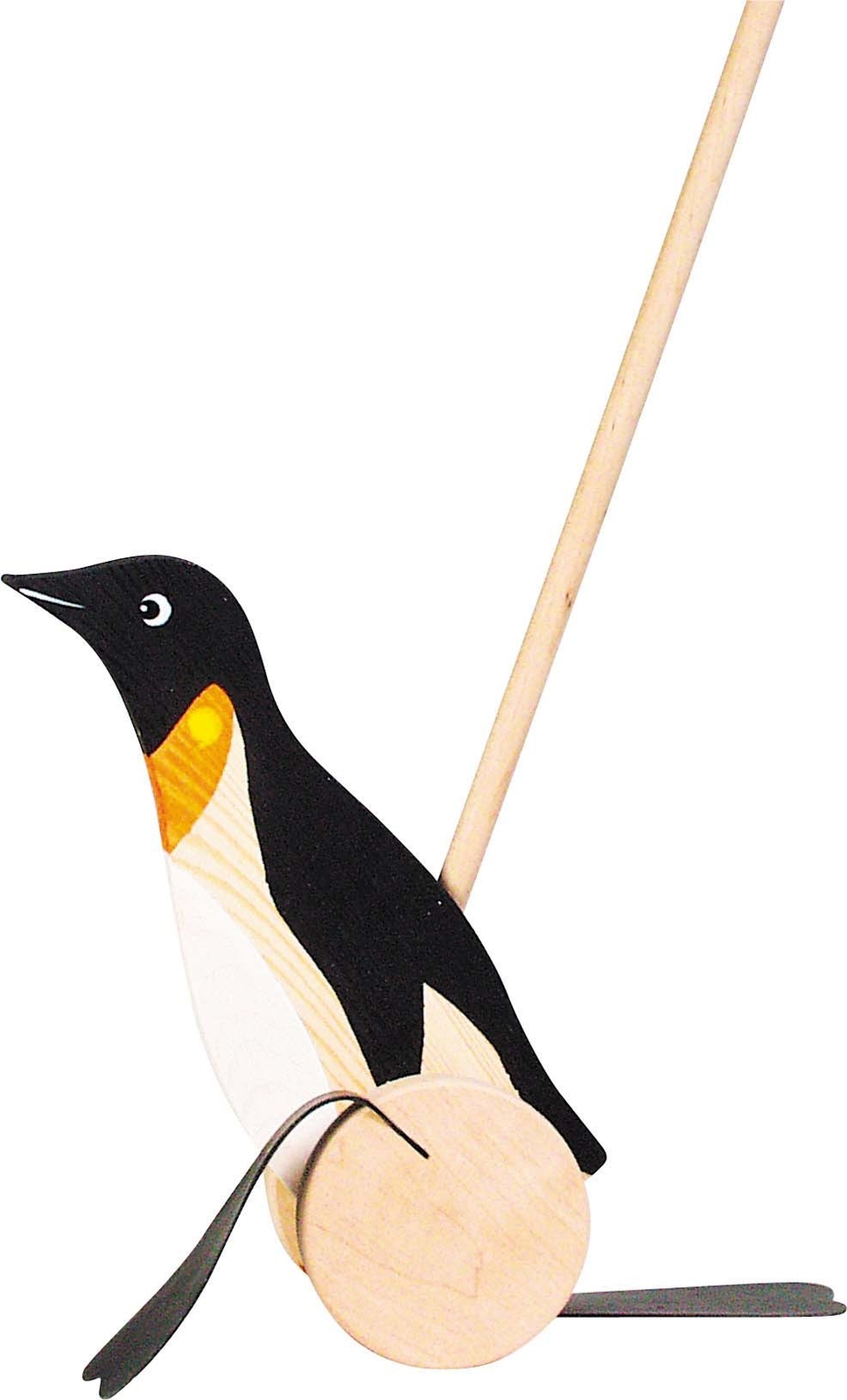 Pingouin en bois à pousser pour accompagner les premiers pas de bébé avec douceur