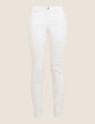 $120 A|X Armani Exchange Women's, Super Skinny Mid Rise Jeans, White, 28R
