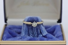 Vintage 14K Yellow Gold Natural Diamond .16 TCW Engagement Ring, Size 5.75