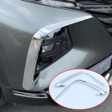 Chrome Front Fog Lamp Light Eyebrow Cover Trim For Hyundai Tucson 2021 2022 2023
