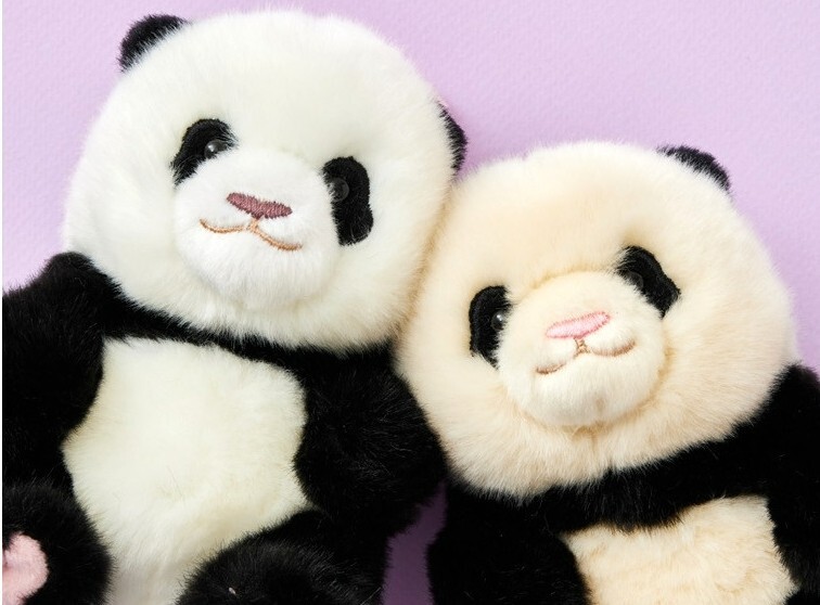 Panda RuiBao & HuiBao Family Plush Doll and Basket set by Everland