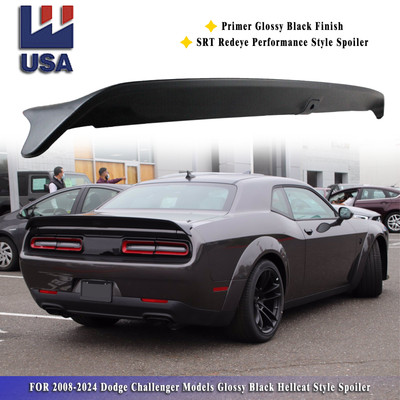 For 2015+ Dodge Challenger Rear Trunk Spoiler Lip Wing Hellcat Style Black