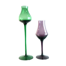 VINTAGE Vase 50er 60er Glas MID CENTURY 24,5 / 33,7 cm lila grün