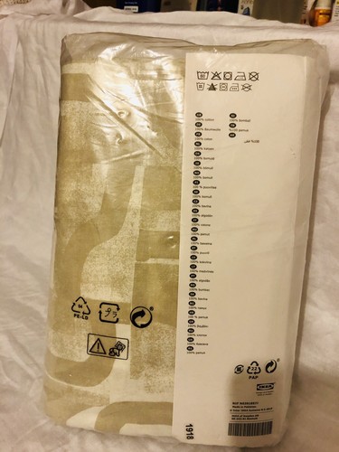 IKEA VINTERJASMIN, Design By Laura Slater, White/Stone Squggle Print, King Duvet - Picture 2 of 10