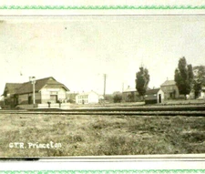 RPPC Princeton G.T.R. Train Station Vintage Postcard A5
