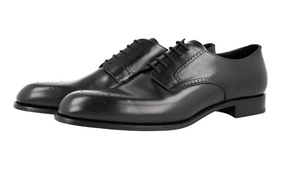 AUTH LUXURY PRADA DERBY BUSINESS SHOES 2EB138 BLACK NEW US 11 EU 44 44,5