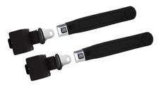 Gm Logo 2 Point Seat Belts Black Camaro Chevelle Nova Gto 442 Skylark Pair
