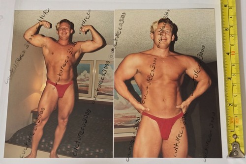 2 MALE MUSCLE PHOTO PORTRAIT VTG BEEFCAKE SWIMSUIT GAY PHOTOGRAPH LGBT BODYBUILD - Picture 2 of 12