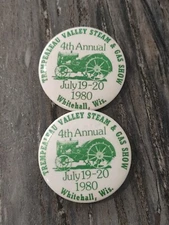 4 Vintage 1978-80 Annual Trempealeau Valley Steam & Gas Show Pinback Button 2.25