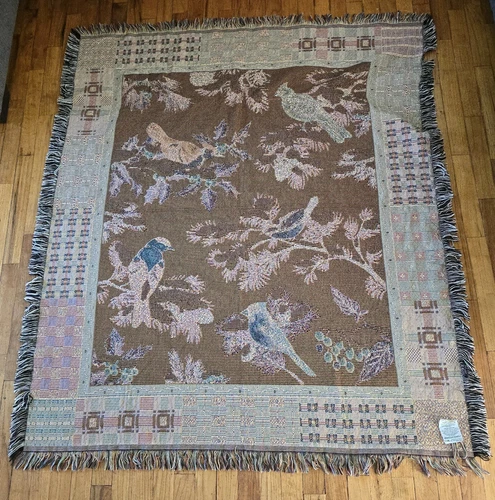 Christmas Cardinal Winter  Woven Tapestry Throw Blanket Mohawk