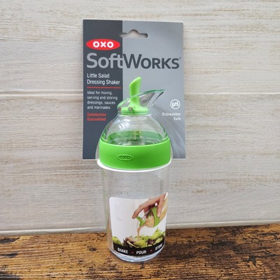NEW Salad Dressing Container OXO SoftWorks  Shaker, Pour, Store Green Seal Top