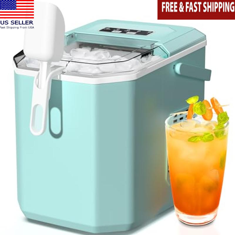 Portable Ice Maker 26.5lbs/24Hrs 2 Sizes Bullet Ice Home/Kitchen/Party New-image