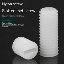 US Stock 50pcs Nylon Slotted Set Screw Grub Screws M4 x 8mm