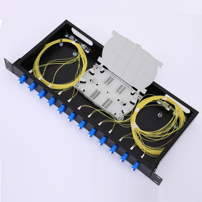 24-Port LC-OS1 Fiber Rack Mount Enclosure with Splice Trays & Pigtails