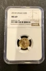 New Listing2014 American Gold Eagle $5 Coin, 1/10 Oz, NGC MS69