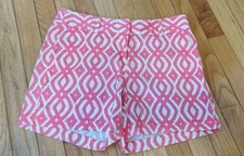 Vineyard Vines Pink  White Preppy Chino Shorts Blue Whale Logo Size 4