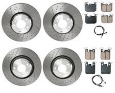 Akebono Front Rear Brake Kit Euro Pads Rotors For BMW F30 F22 F32 M Blue Caliper