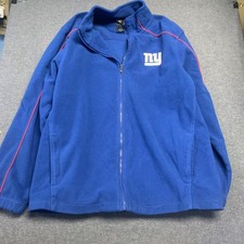 Reebok NFL Men's Fleece Jacket Size M Blue New York Giants Team Apparel Full Zip