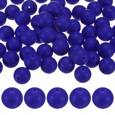 50-Pack Silicone Beads 19mm for DIY Crafts/Bracelet Navy Blue 
