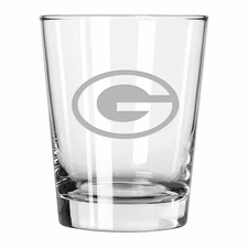 Green Bay Packers 15oz Double Old Fashion Etched Glass