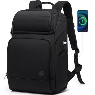 Durable Business Backpack for Men, Travel Laptop Bag with USB Port, 15.6'' Fit