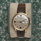 Vintage Men's 35mm Timex Marlin 02775 Gold Tone Mechanical Day/Date Watch