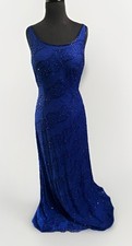Blue Silk And Beaded Prom Dress
