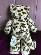 BUILD A BEAR Sparkly Snow Leopard Cat Plush Toy EUC Stuffed Animal 16" RETIRED
