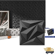 Durable 3D Diamond PVC Wall Panels - 50 Pack, Perfect for Any Room - 12''x12''