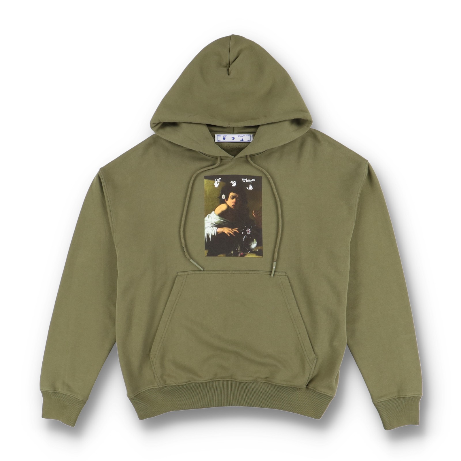 Off-White Green Caravaggio Boy Oversized Skate Hoodie | Size M FW21 RRP $620