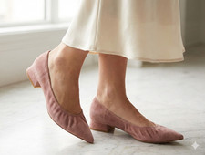 Sesto Meucci 8M 39 Suede Low Heels Flats Pumps Shoes Slide Stretch New Fairycore