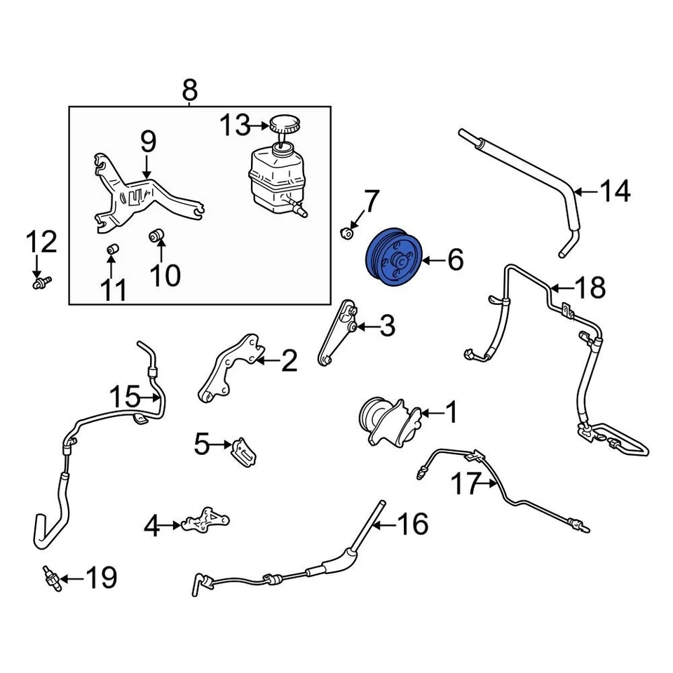 For Lexus ES330 2004-2006 Lexus 4431128111 Power Steering Pump Pulley Foto 4 de 4