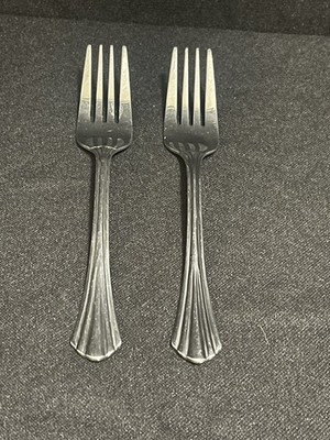 Oneida Dublin 2 Dinner Forks Stainless Steel Glossy Flared Ridged