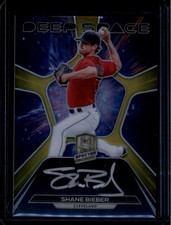 2022 Panini Chronicles Spectra Deep Space Signatures Gold Shane Bieber Auto 9/10