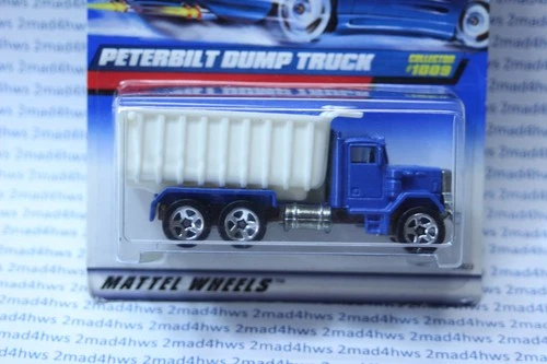 VINTAGE 1999 Hot Wheels blue PETERBILT DUMP TRUCK #1009 metal base 5sp