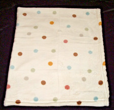 Parents Choice Polka Dot Blue Brown Gray Orange Baby Blanket Soft NEW
