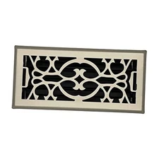 Hartford Ventilation Floor Register 4” x 10” - Brushed Nickel Victorian Vent 