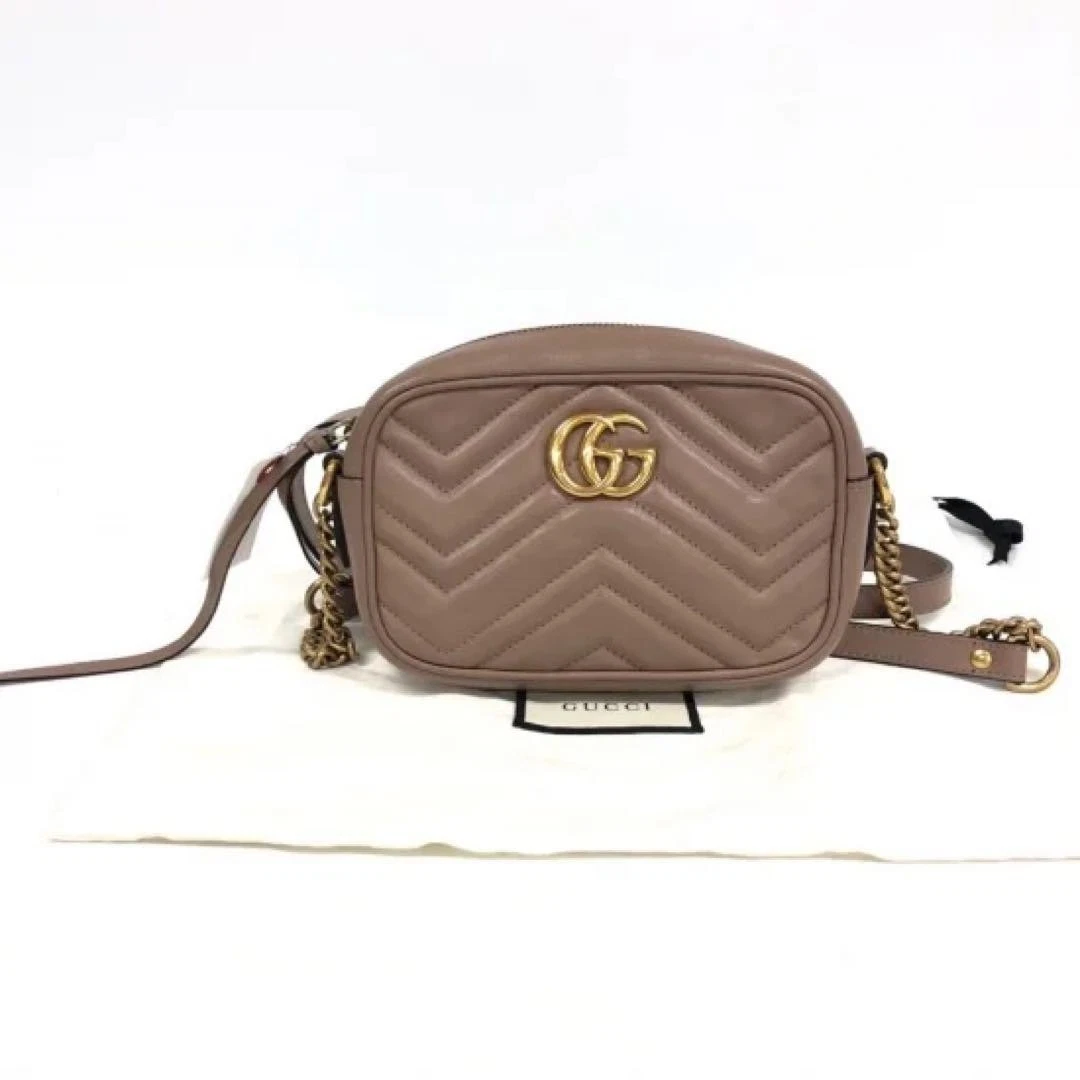 Gucci 448065 Sac à Bandoulière Cuir Gg Marmont Chaîne Luxe Sac à Main Créateur