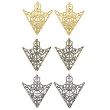 3Pairs Retro Hollow Triangle Collar Pin Brooch Set for Women Men Fashion Tria...